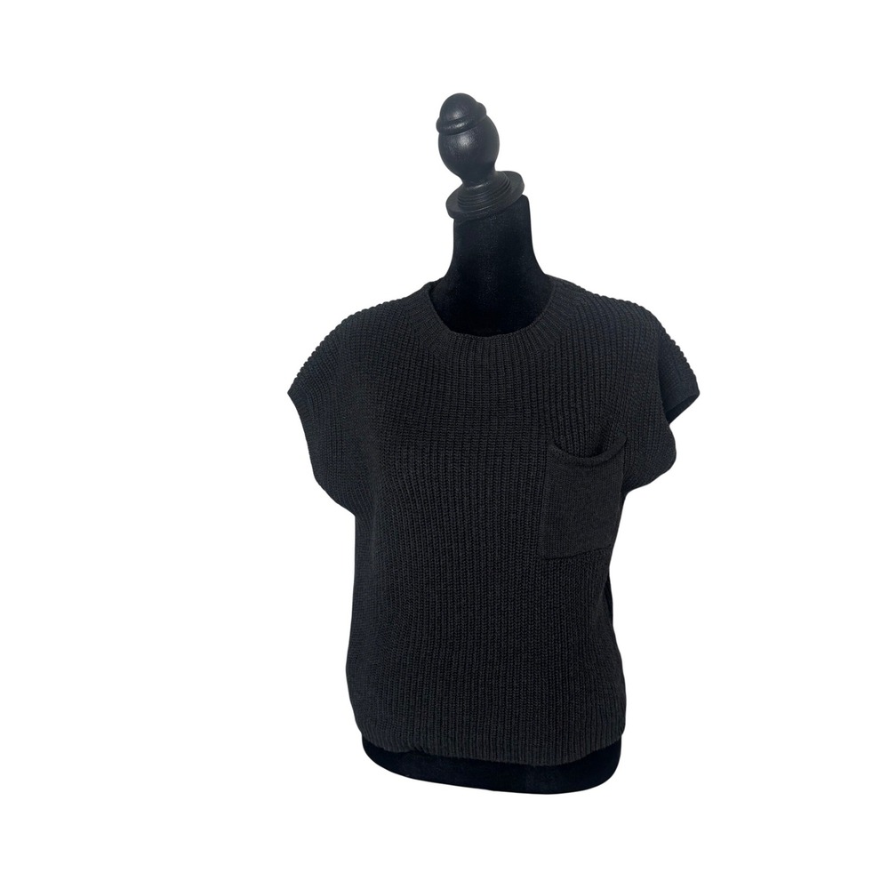 Lillusory Cropped Sweater Patch Pocket Distressed Size XS Boxy Knit Grunge - Picture 10 of 12